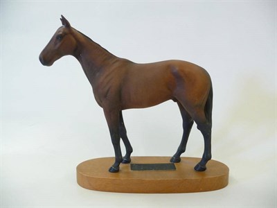 Lot 1103 - Beswick Racehorse 'Mill Reef', model No. 2422, brown matt, 22.9cm high on wood plinth