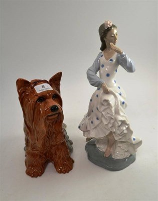 Lot 8 - A Nao figure and a large Beswick figure of a Yorkshire Terrier