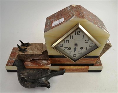 Lot 13 - An Art Deco striking mantel clock (a.f.)