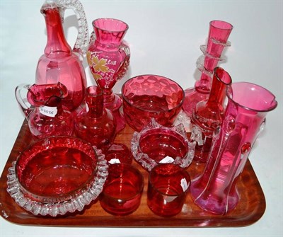Lot 40 - Collection of cranberry and ruby glass