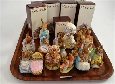 Lot 43 - Thirteen Beswick Beatrix potter figures (some with boxes)