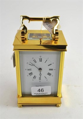Lot 46 - A David Peterson carriage clock and key