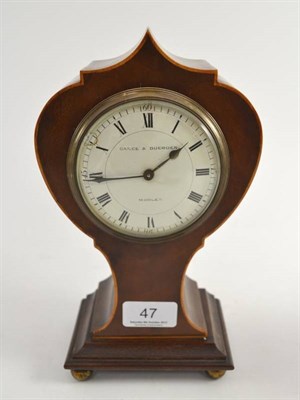 Lot 47 - An Edwardian inlaid mantel timepiece