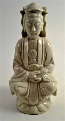 Lot 64 - A blanc de chine figure of Guanyin with certificate