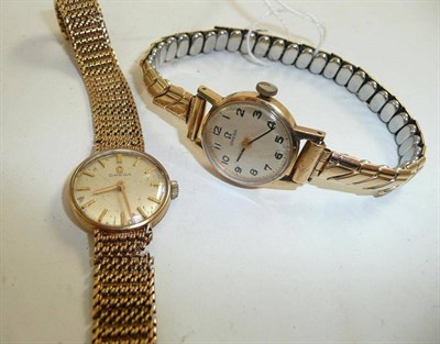 Lot 99 - A lady's 9ct gold Omega wristwatch and another Omega wristwatch