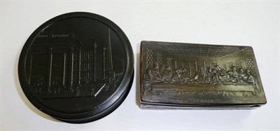 Lot 104 - A bois durci snuff box from Paris 1851 and another