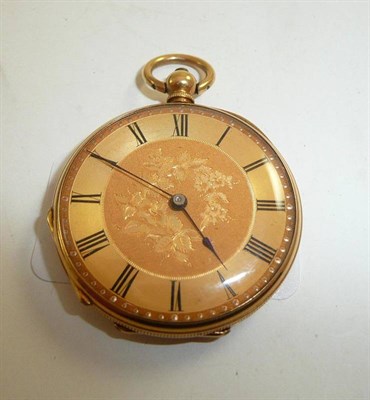 Lot 111 - A ladies fob watch (stamped '18K')