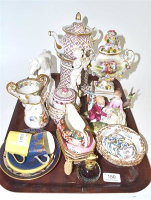 Lot 150 - Tray of decorative Continental and other ceramics