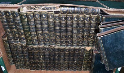 Lot 183 - A quantity of Waverley novels in black leather bindings