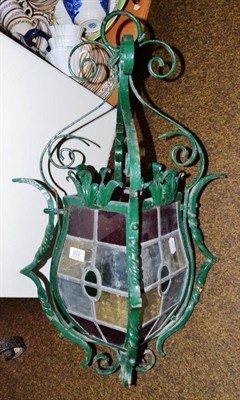 Lot 202 - Painted glazed lantern