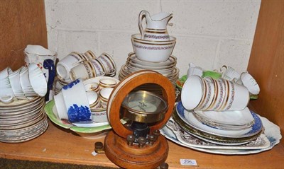 Lot 206 - A shelf and a box of ceramics and glass including boxed Bohemia crystal, Royal Doulton crystal, tea