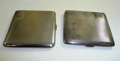 Lot 225 - Two silver cigarette cases, engraved