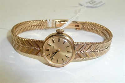 Lot 227 - A lady's 9ct gold wristwatch by Certina