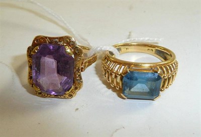 Lot 239 - An amethyst dress ring and another