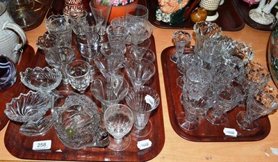 Lot 258 - Two trays of English and Irish Georgian glassware