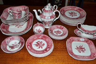 Lot 325 - Spode Pink Camilla pattern tea and dinner service and five similar dishes