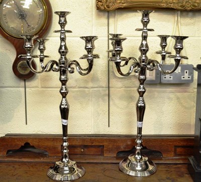 Lot 326 - Pair of plated candlesticks