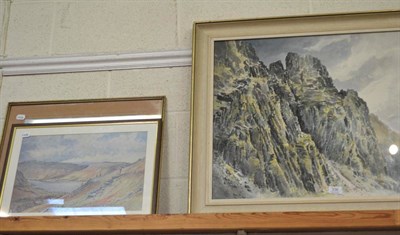 Lot 336 - E. Greg Hall, Pillar Rock watercolour, three framed prints and a watercolour (5)