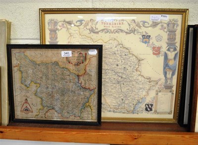 Lot 340 - Saxton, Eboracensis... West Riding of Yorkshire, hand coloured map and a map of West riding,...