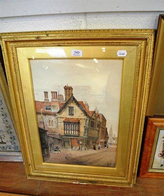 Lot 349 - J L Stewart - Timber framed buildings, signed watercolour