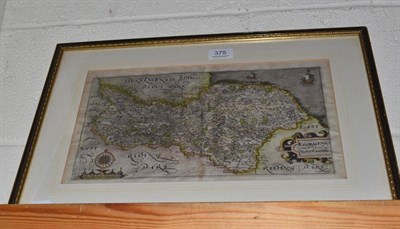 Lot 375 - A coloured map of North and West Ridings by William Hole, framed