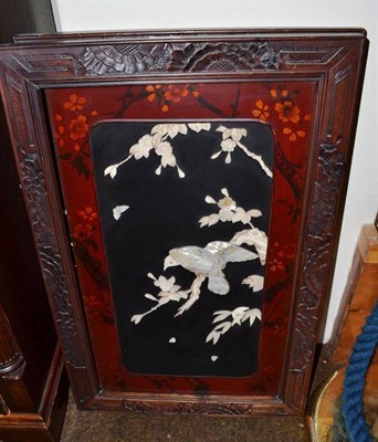 Lot 381 - A pair of Japanese Shibayama bone and mother of pearl inlaid panels