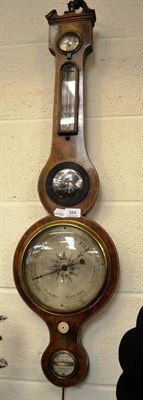 Lot 384 - A mahogany wheel barometer