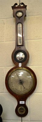 Lot 385 - Mahogany wheel barometer