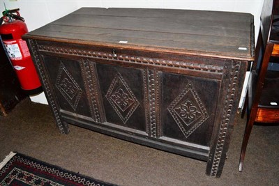 Lot 394 - An 18th century oak linen chest