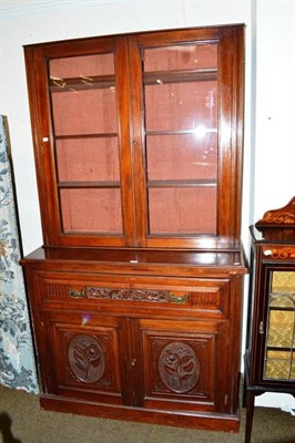 Lot 404 - A Victorian walnut secretaire bookcase