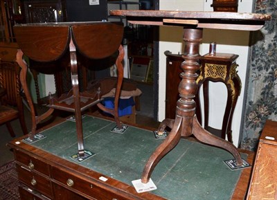 Lot 416 - A mahogany occasional table with drop flaps and a Georgian tripod table