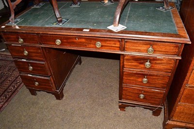 Lot 417 - A small mahogany pedestal desk