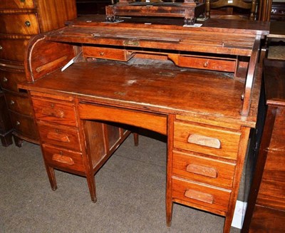 Lot 425 - Oak roll top desk