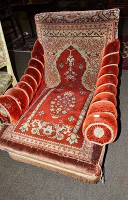 Lot 456 - A Victorian armchair upholstered in Turkey work