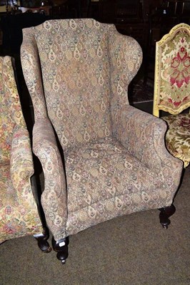 Lot 458 - 19th century wing back armchair