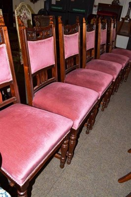 Lot 460 - A set of six Edwardian walnut dining chairs