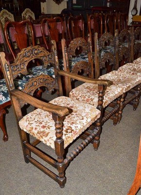 Lot 462 - Set of eight oak chairs (6 + 2)