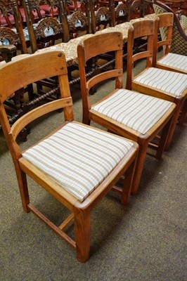 Lot 463 - Set of four oak Arts & Crafts style dining chairs