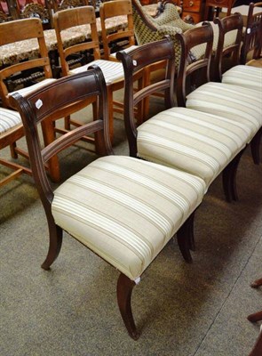 Lot 466 - A set of four Regency mahogany bar back dining chairs