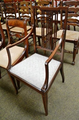 Lot 477 - An Edwardian box strung mahogany elbow chair