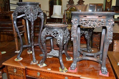 Lot 497 - Three Chinese hardwood stands