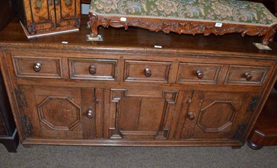 Lot 550 - Early 18th century oak dresser with geometric moulded front (made up)