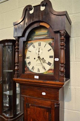 Lot 559 - A Victorian oak and mahogany small longcase clock, the painted dial inscribed 'J Webb, Shrewsbury'