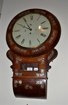 Lot 562 - A rosewood drop dial wall clock