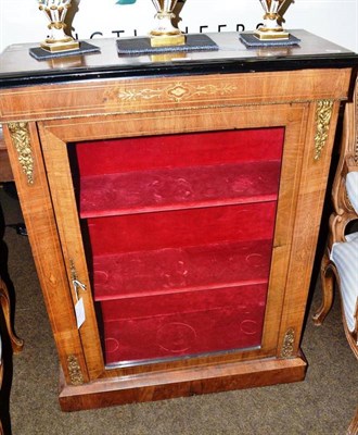 Lot 565 - Victorian inlaid walnut glazed display cabinet