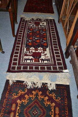 Lot 632 - Afghan Pictorial Rug, West Afghanistan, the field with stylised birds and animals, toether with two