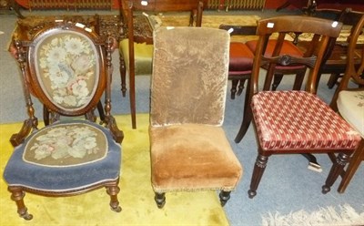 Lot 678 - A nursing chair, another and a mahogany dining chair (3)