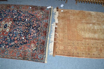 Lot 686 - A Jozan Rug West Persia, the indigo field with a madder medallion framed by spandrels and...