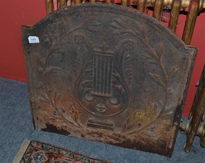 Lot 688 - Cast iron fireback