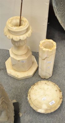 Lot 692 - A carved alabaster sectional column